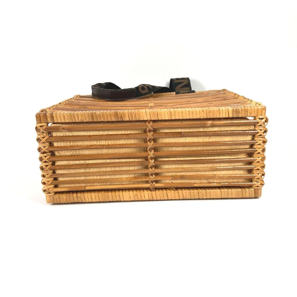 FENDI Handbag Rattan Brown straw basket bag basket basket Women Used