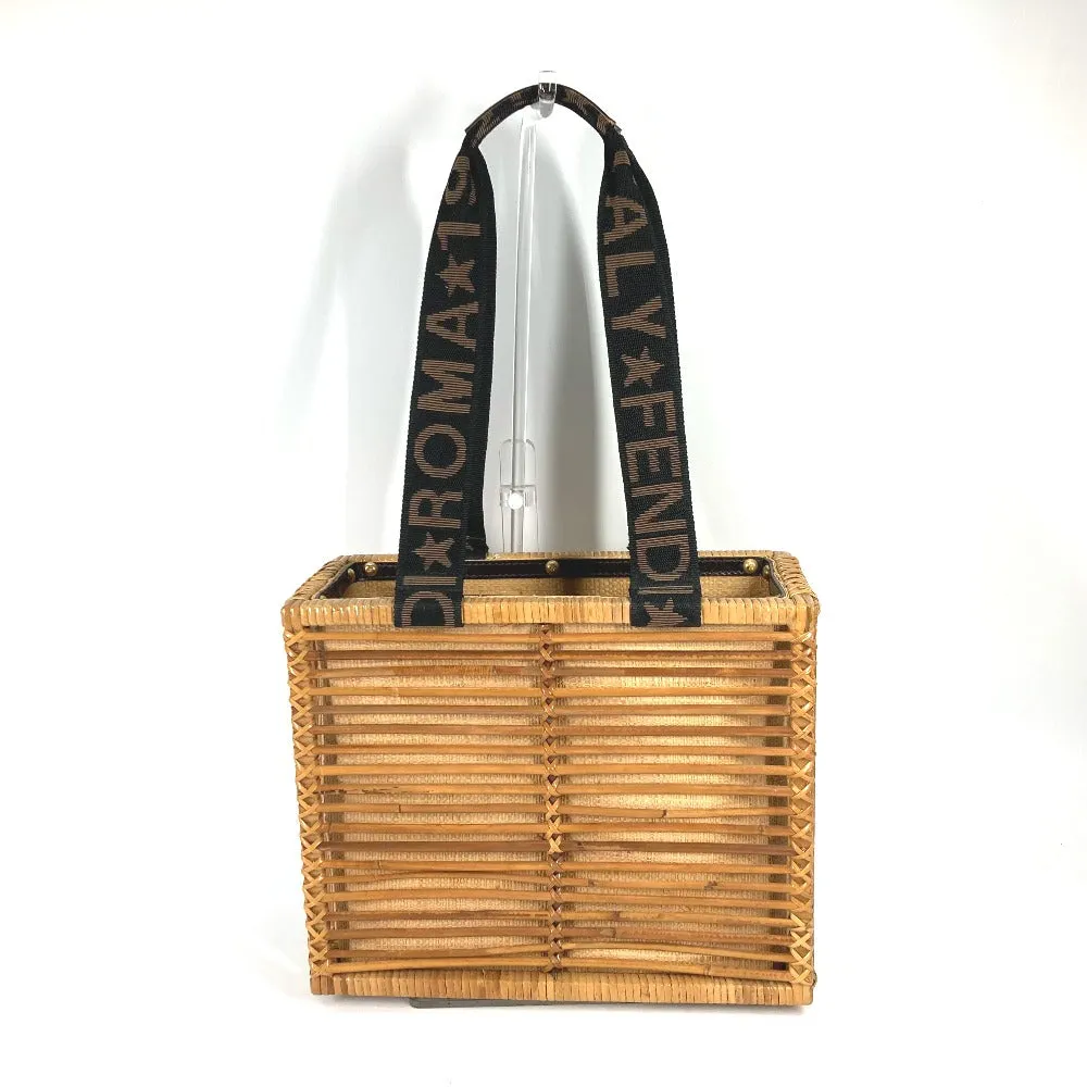 FENDI Handbag Rattan Brown straw basket bag basket basket Women Used