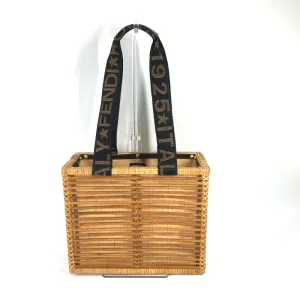 FENDI Handbag Rattan Brown straw basket bag basket basket Women Used
