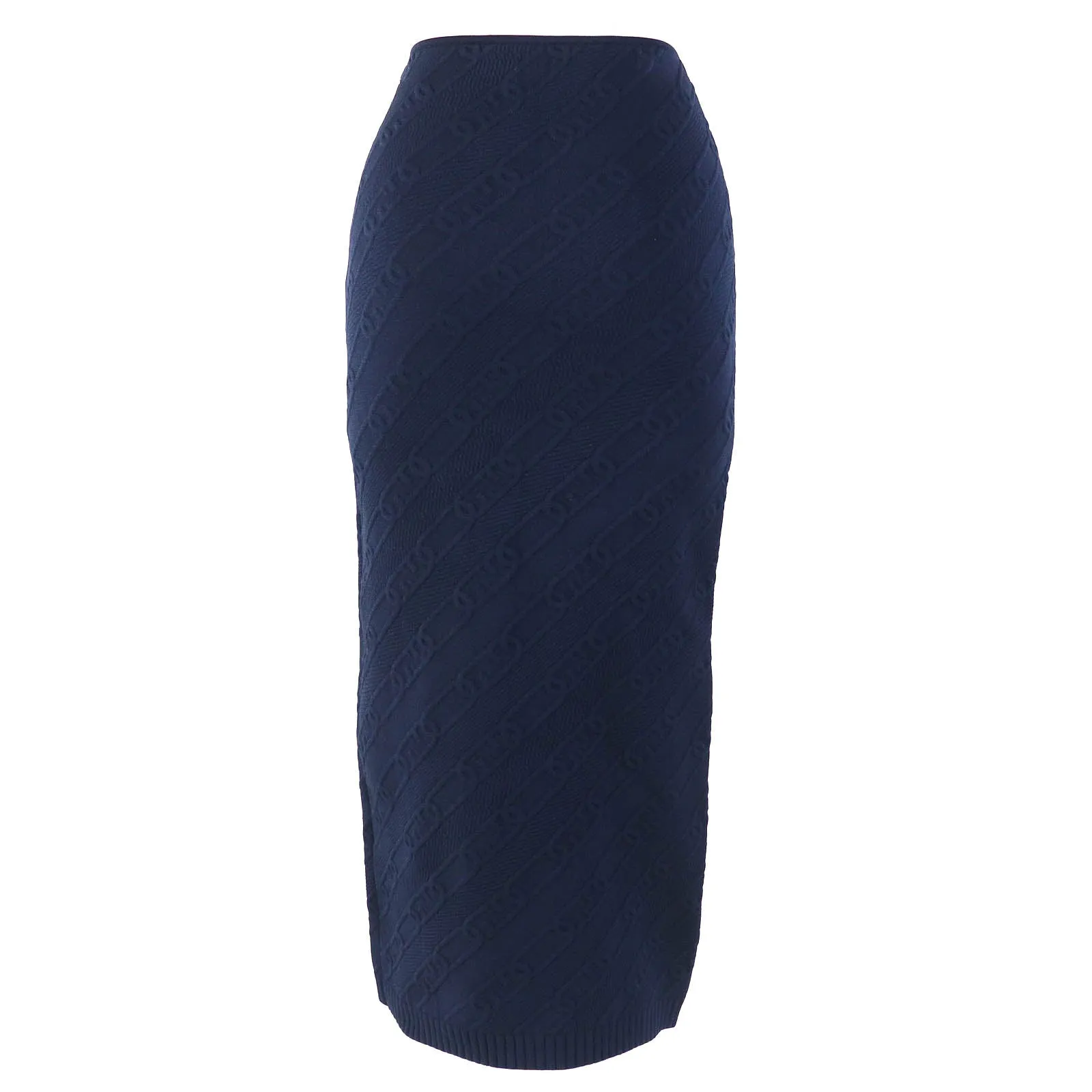 FENDI Long skirt FZQ677 Rayon Navy 40