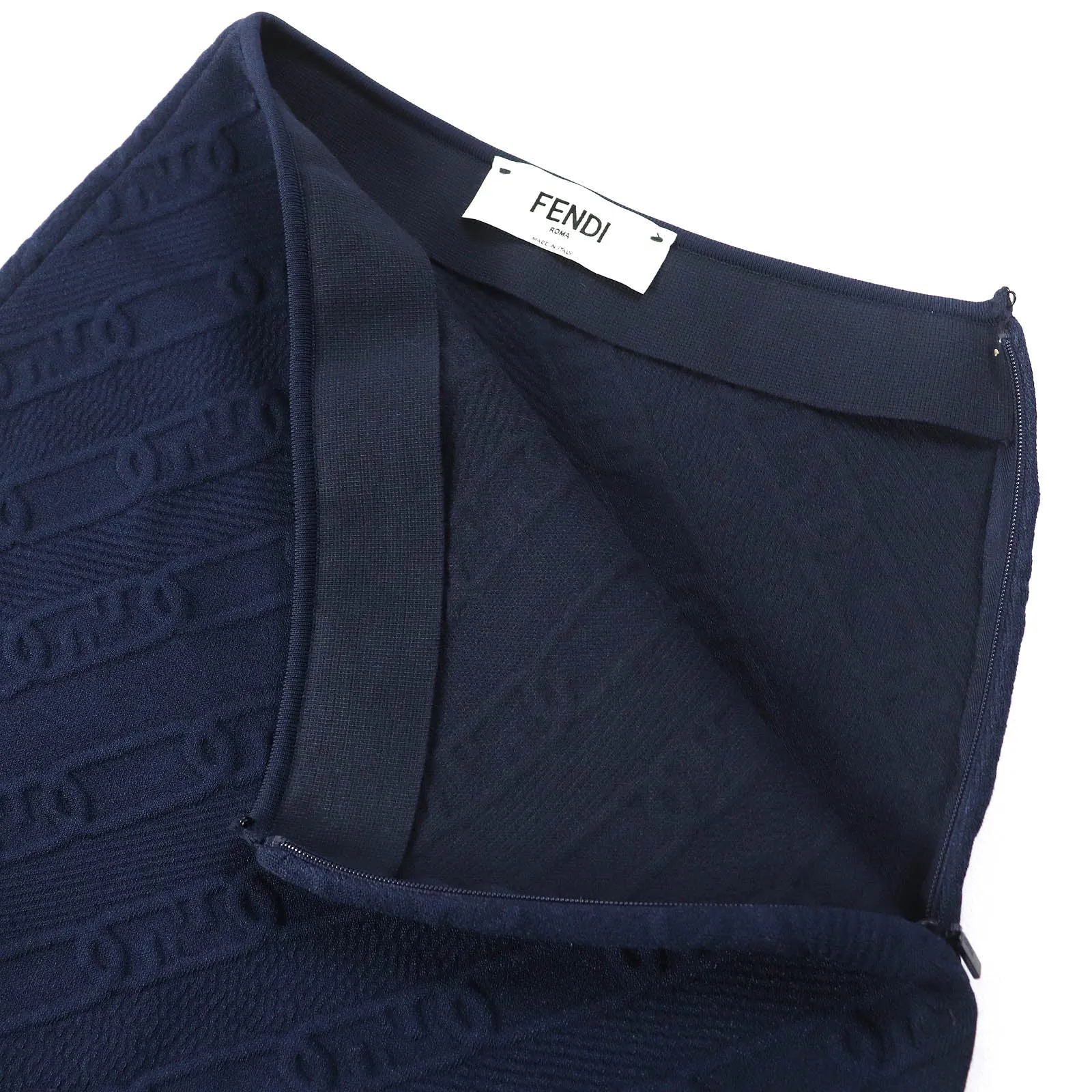 FENDI Long skirt FZQ677 Rayon Navy 40