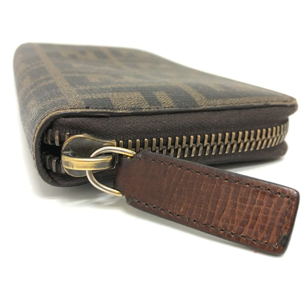 FENDI Long Wallet Purse 7M0174 PVC / Leather Brown Zucca mens Used