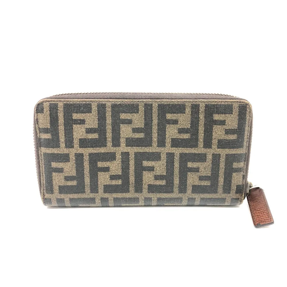 FENDI Long Wallet Purse 7M0174 PVC / Leather Brown Zucca mens Used