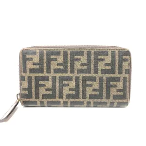 FENDI Long Wallet Purse 7M0174 PVC / Leather Brown Zucca mens Used