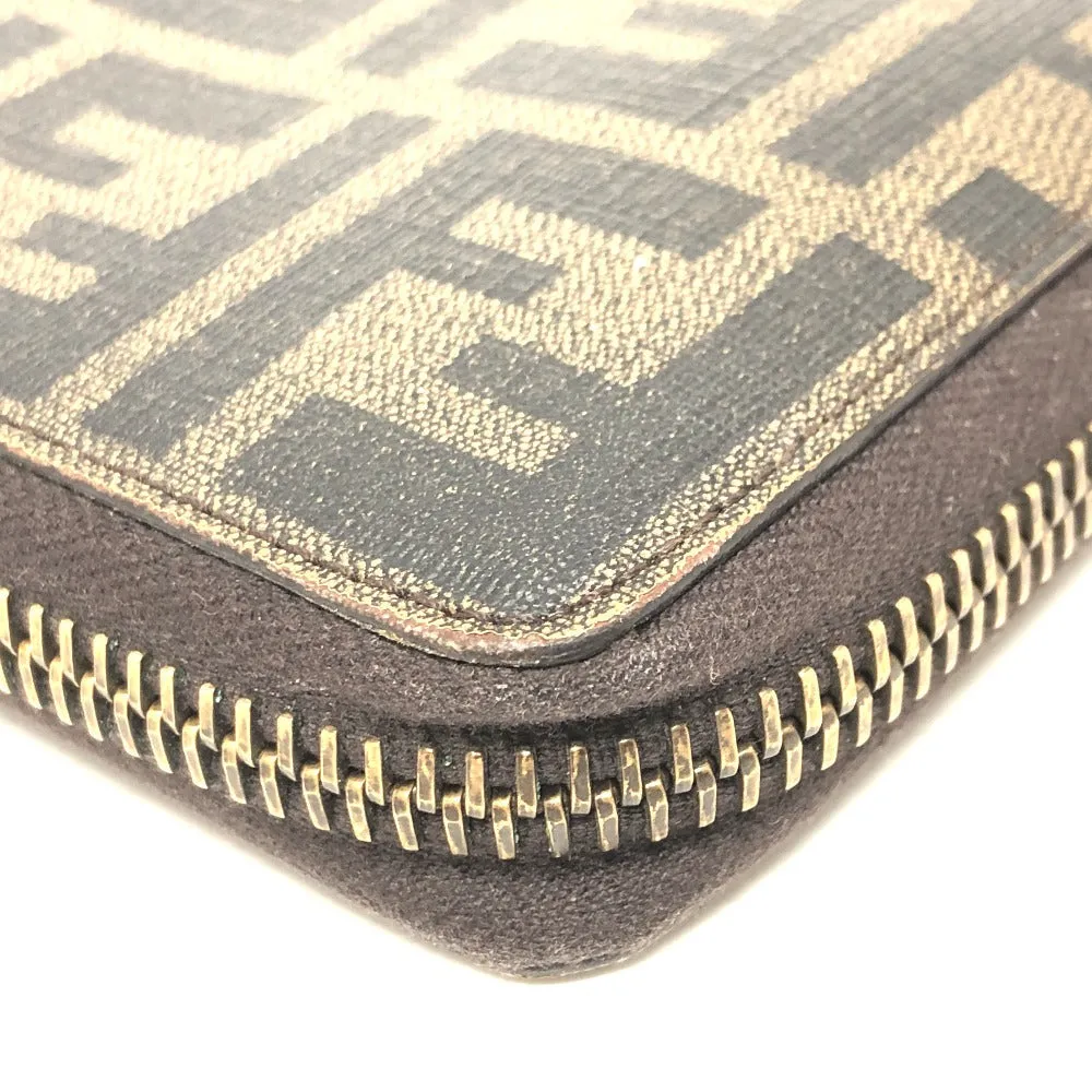 FENDI Long Wallet Purse 7M0174 PVC / Leather Brown Zucca mens Used