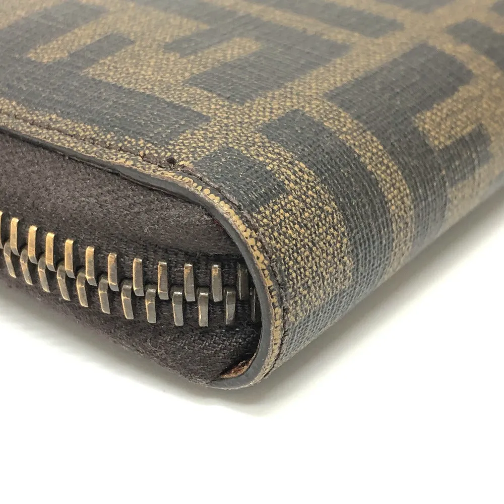 FENDI Long Wallet Purse 7M0174 PVC / Leather Brown Zucca mens Used