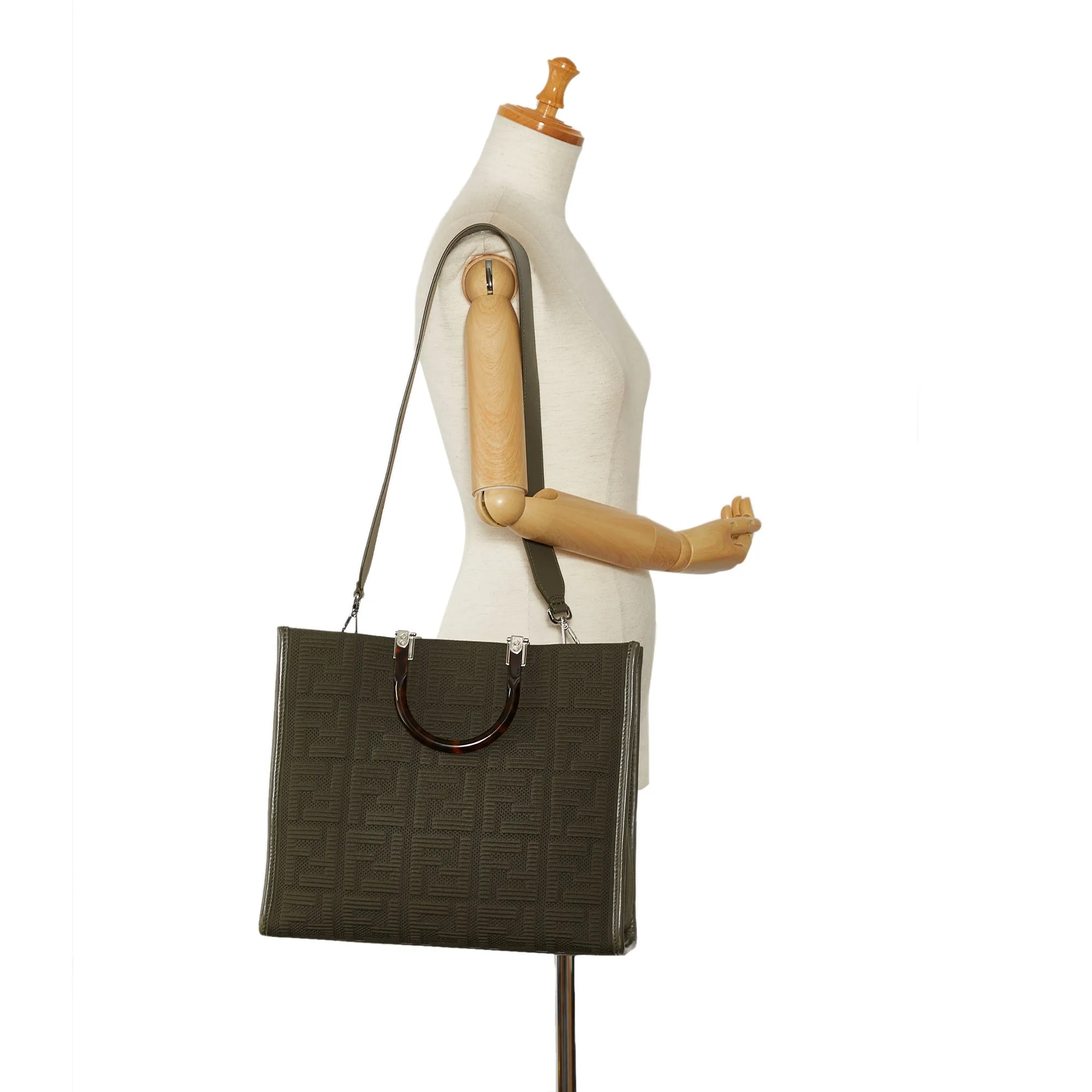 FENDI Medium Zucca Sunshine Shopper Tote Satchel