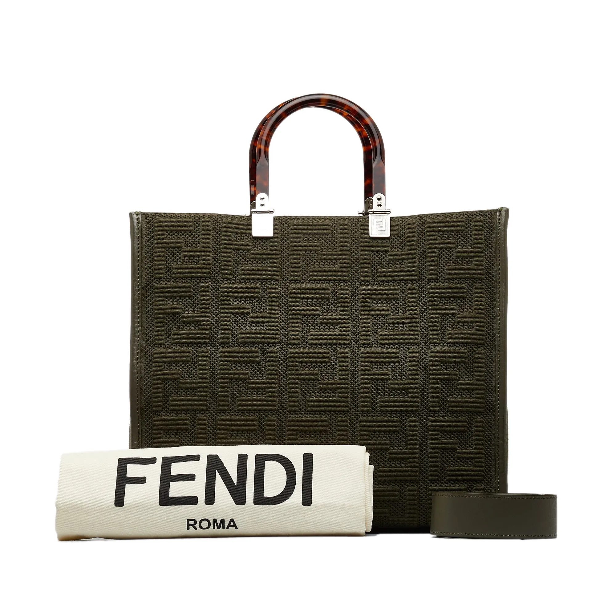 FENDI Medium Zucca Sunshine Shopper Tote Satchel