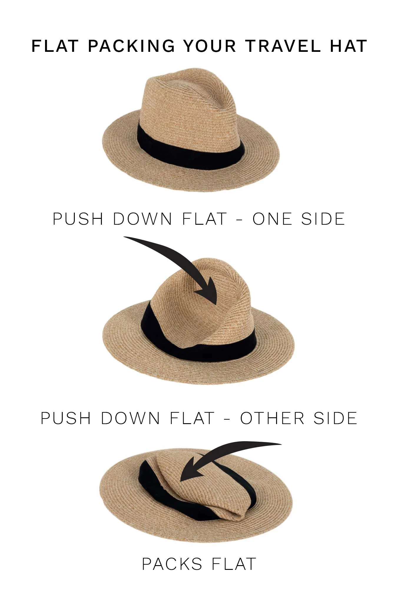 Fiona Sand Wide Brim Travel Fedora