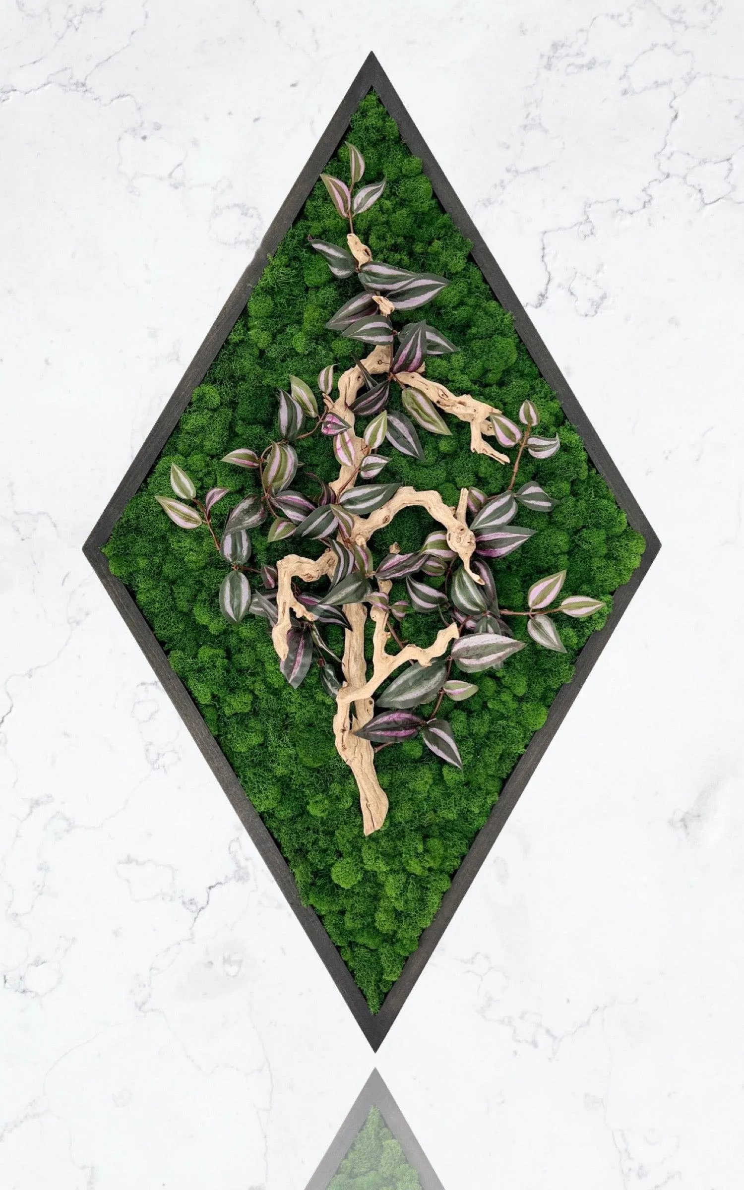 Framed Diamond Moss Wall Art