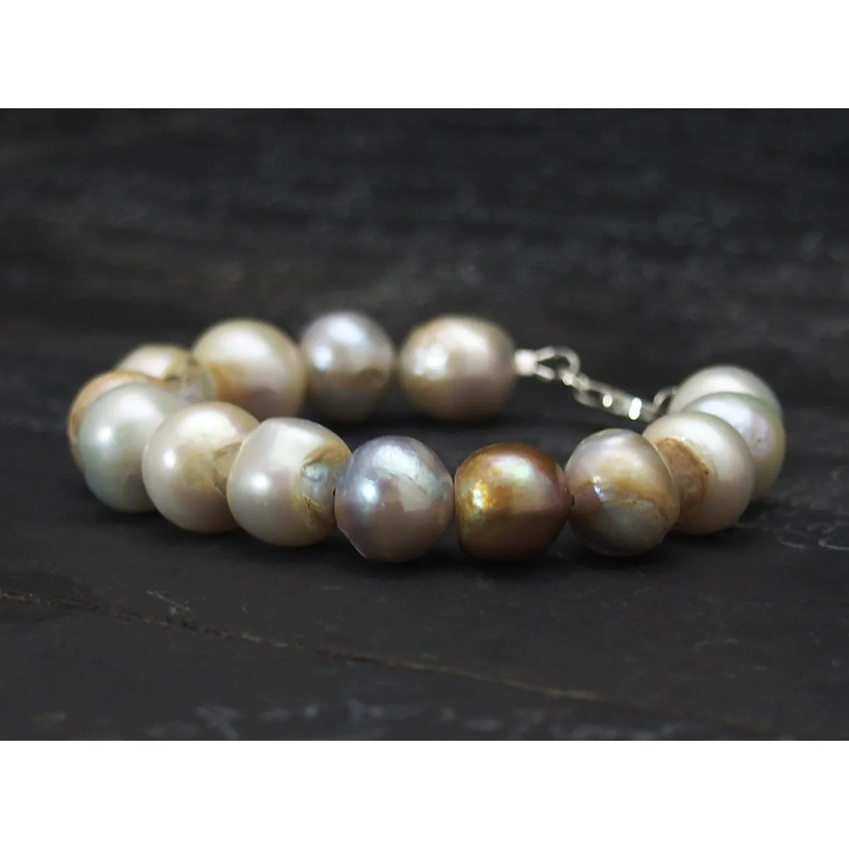 Freshwater Pearl Bracelet with Sterling Silver Trigger Clasp