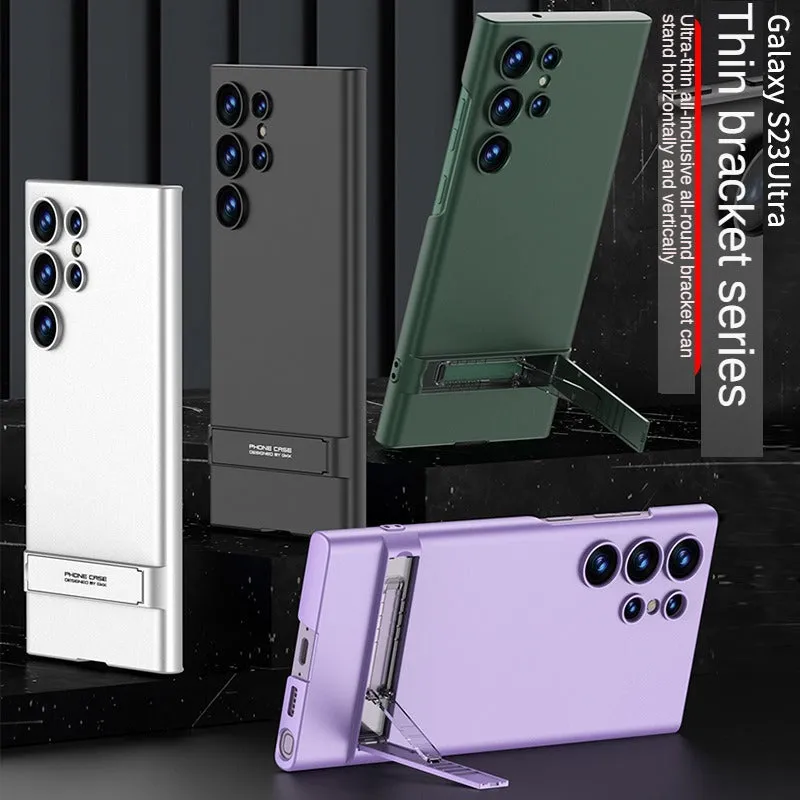 Full Coverage Ultra-thin Skin-friendly Matte Phone Case With Adjustment Bracket For Samsung Galaxy S23