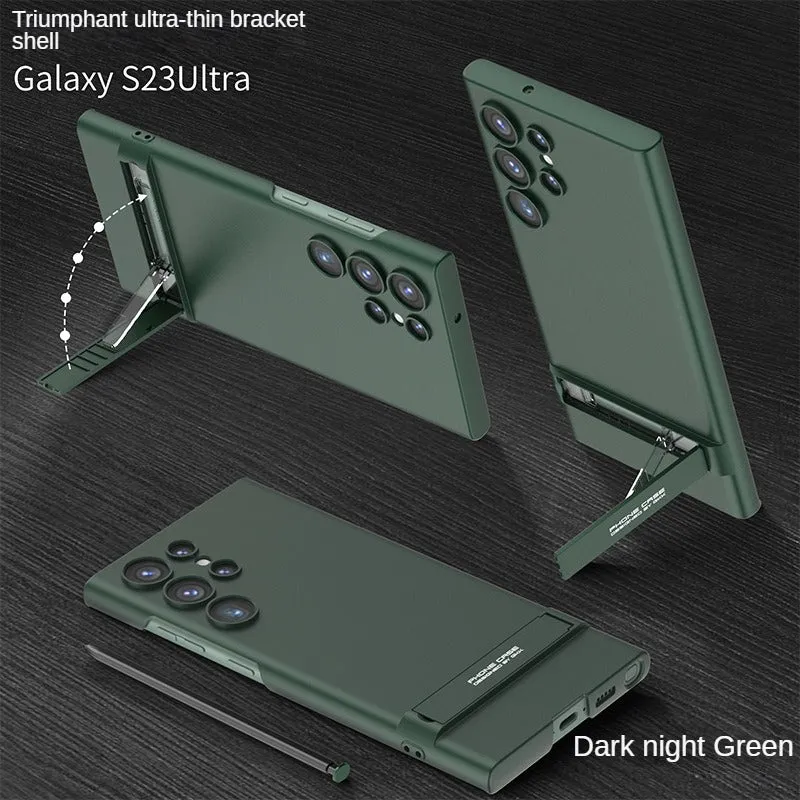 Full Coverage Ultra-thin Skin-friendly Matte Phone Case With Adjustment Bracket For Samsung Galaxy S23