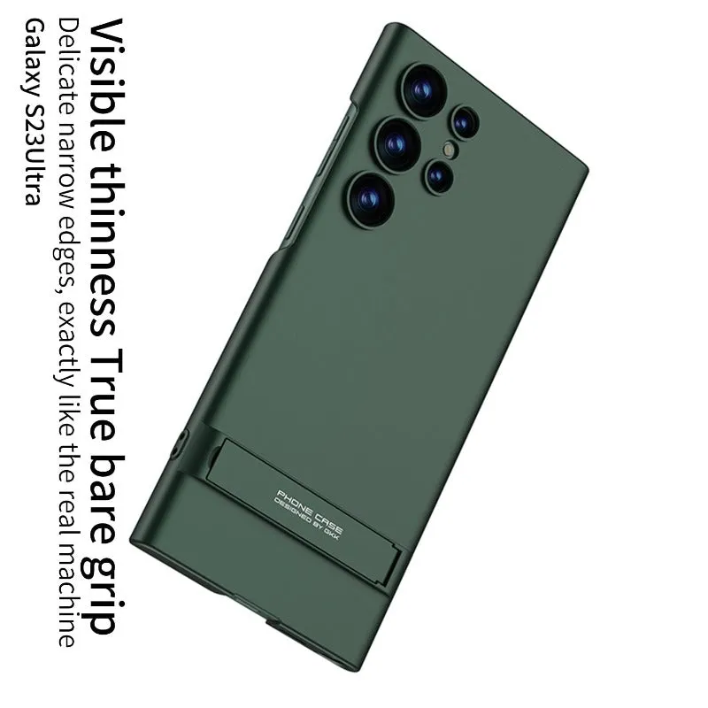 Full Coverage Ultra-thin Skin-friendly Matte Phone Case With Adjustment Bracket For Samsung Galaxy S23