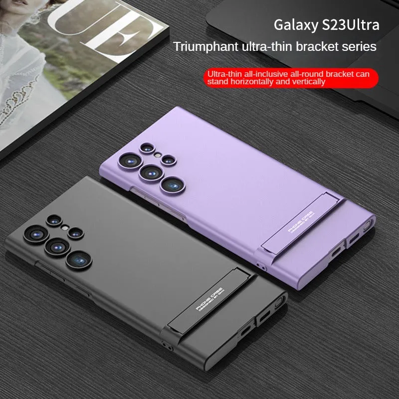 Full Coverage Ultra-thin Skin-friendly Matte Phone Case With Adjustment Bracket For Samsung Galaxy S23