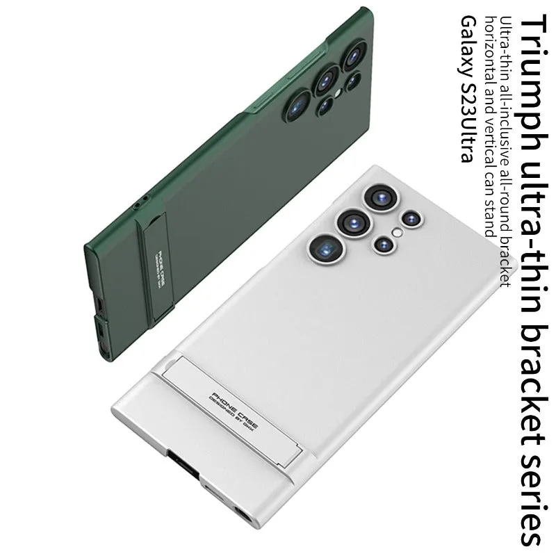 Full Coverage Ultra-thin Skin-friendly Matte Phone Case With Adjustment Bracket For Samsung Galaxy S23