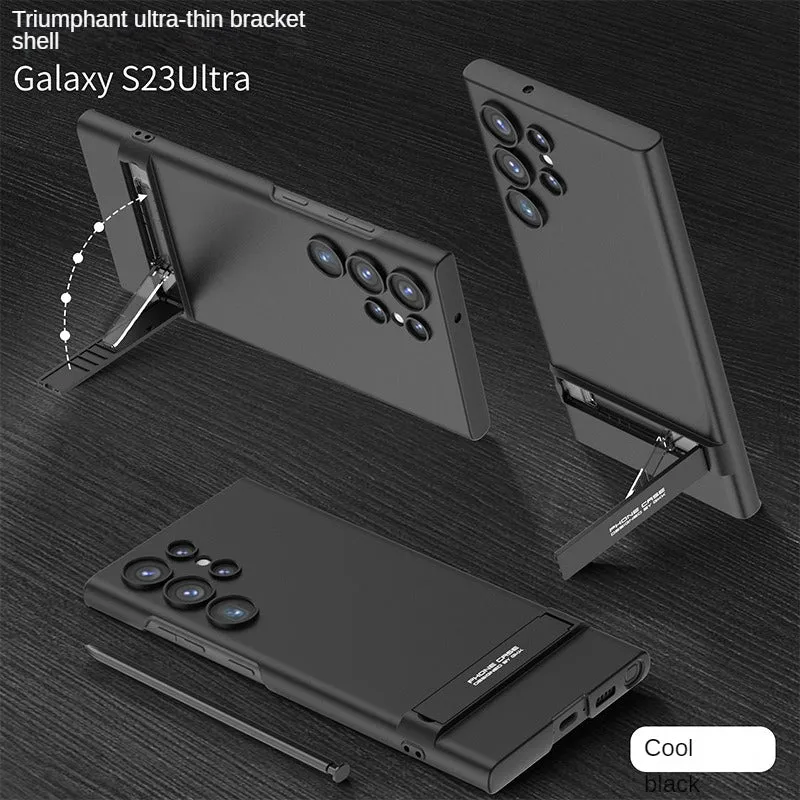 Full Coverage Ultra-thin Skin-friendly Matte Phone Case With Adjustment Bracket For Samsung Galaxy S23