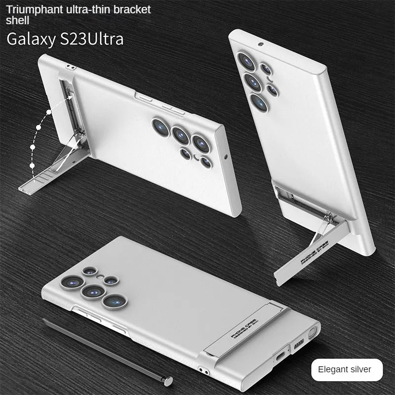 Full Coverage Ultra-thin Skin-friendly Matte Phone Case With Adjustment Bracket For Samsung Galaxy S23