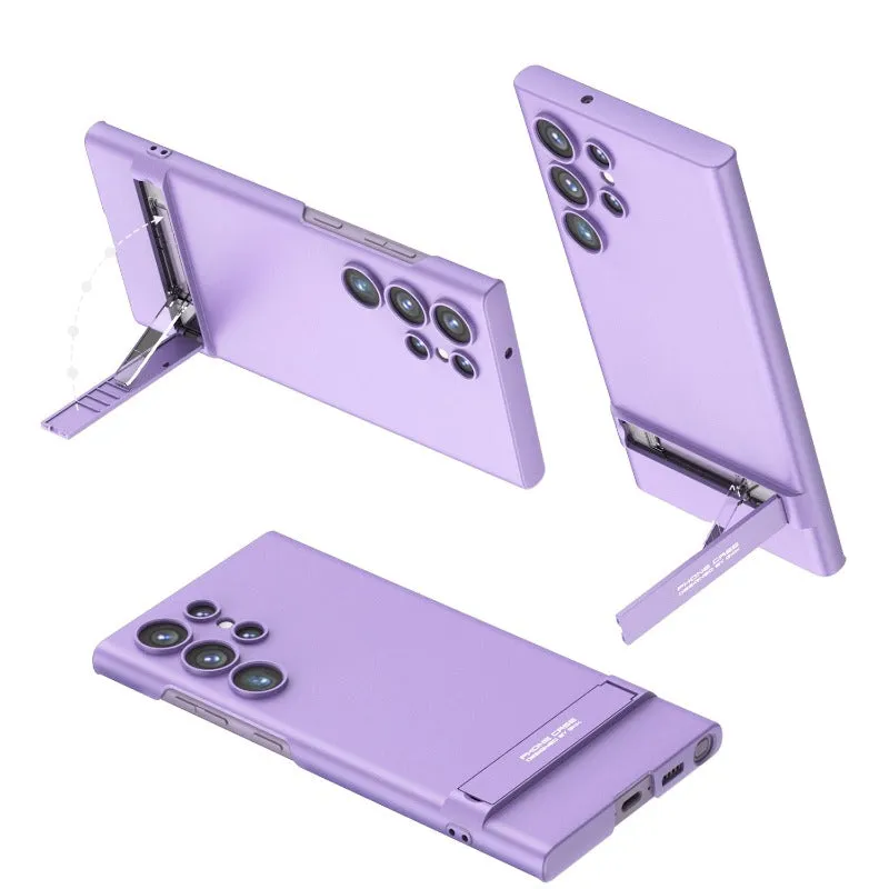 Full Coverage Ultra-thin Skin-friendly Matte Phone Case With Adjustment Bracket For Samsung Galaxy S23