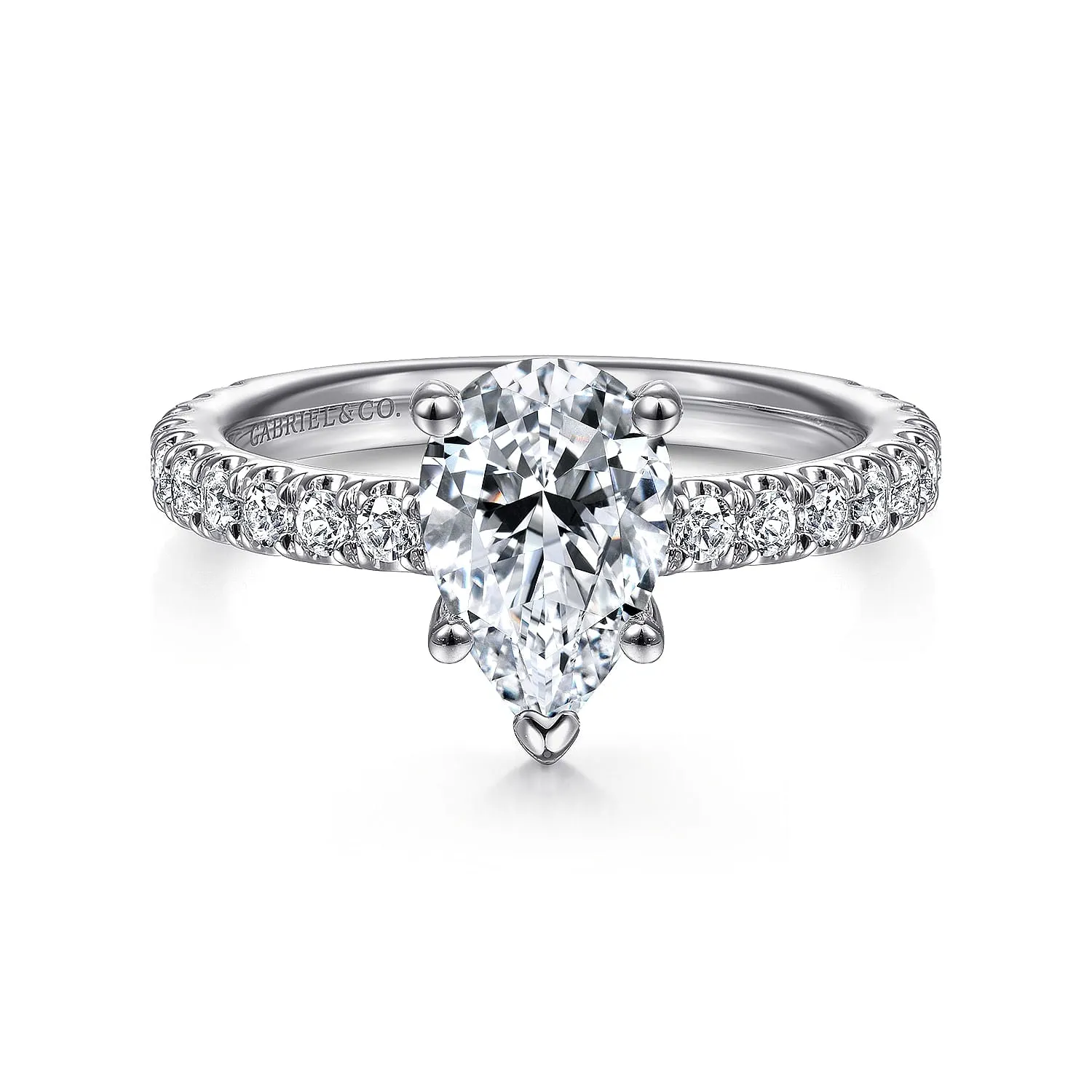Gabriel & Co. White Gold Halo Round Diamond Engagement Ring er14649P4W44JJ.CSCZ