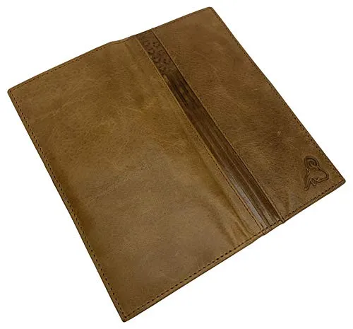 Genuine Leather Long Bifold Checkbook Cover Wallet Multi Card Pocket Holder USA Series