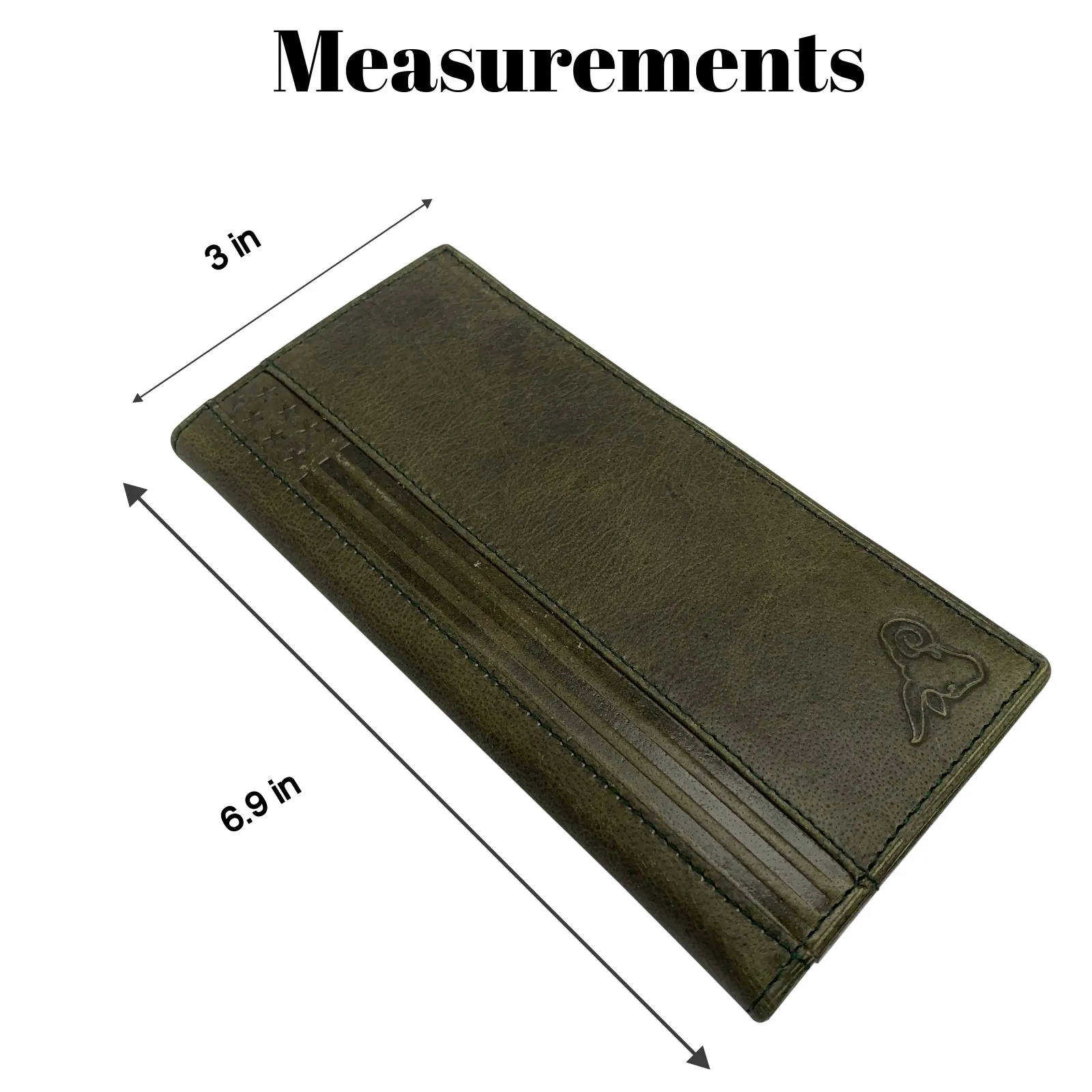Genuine Leather Long Bifold Checkbook Cover Wallet Multi Card Pocket Holder USA Series