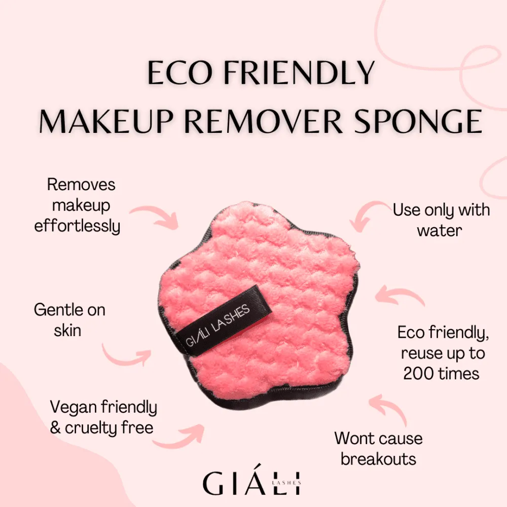 Giali Lashes Eco Friendly Makeup Remover Clean Sponge