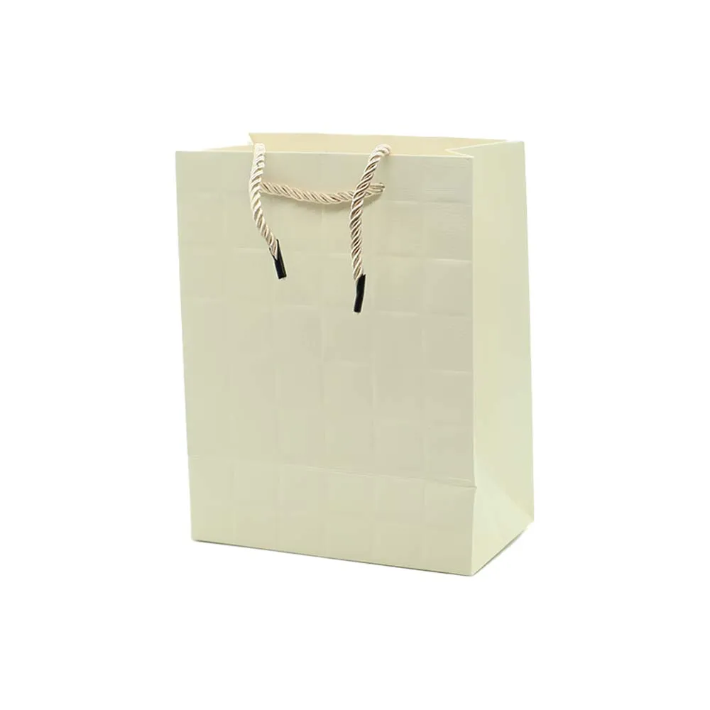 Gift Paper Bag Check Embossed 18x23cm Medium