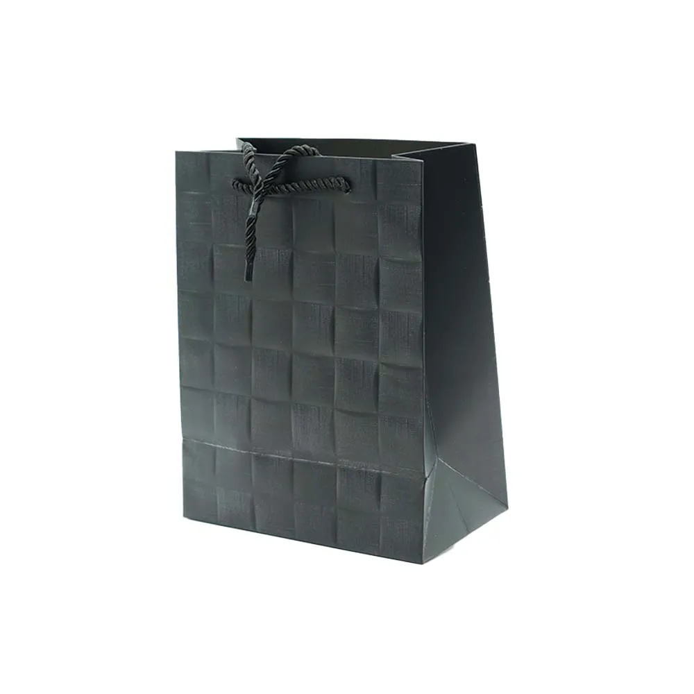 Gift Paper Bag Check Embossed 18x23cm Medium