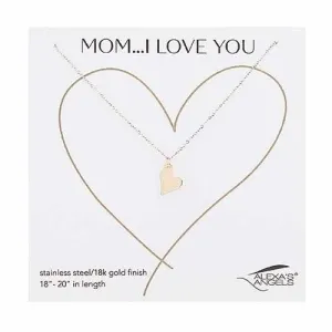 Gold Heart Necklace for Mom
