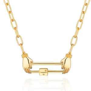 Gold Plated Precious Hands Necklace