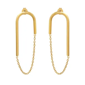 Golden Charm U-Shaped Earrings - Trendy Titanium Plated Fashion Jewelry