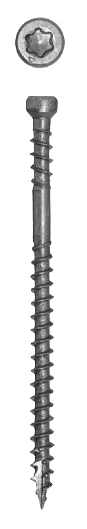 GRK Fasteners PHEINOX Series 36079 Screw, 2-1/2 in L, W-Cut Thread, Recessed Star Drive, Zip-Tip Point, Steel, 500 PK