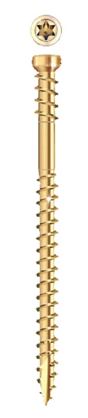 GRK Fasteners RT Series 16079 Screw, #8 Thread, 2-1/2 in L, Reverse Thread, Trim Head, Star Drive, Steel, 605 PAIL :PK605: QUANTITY: 1