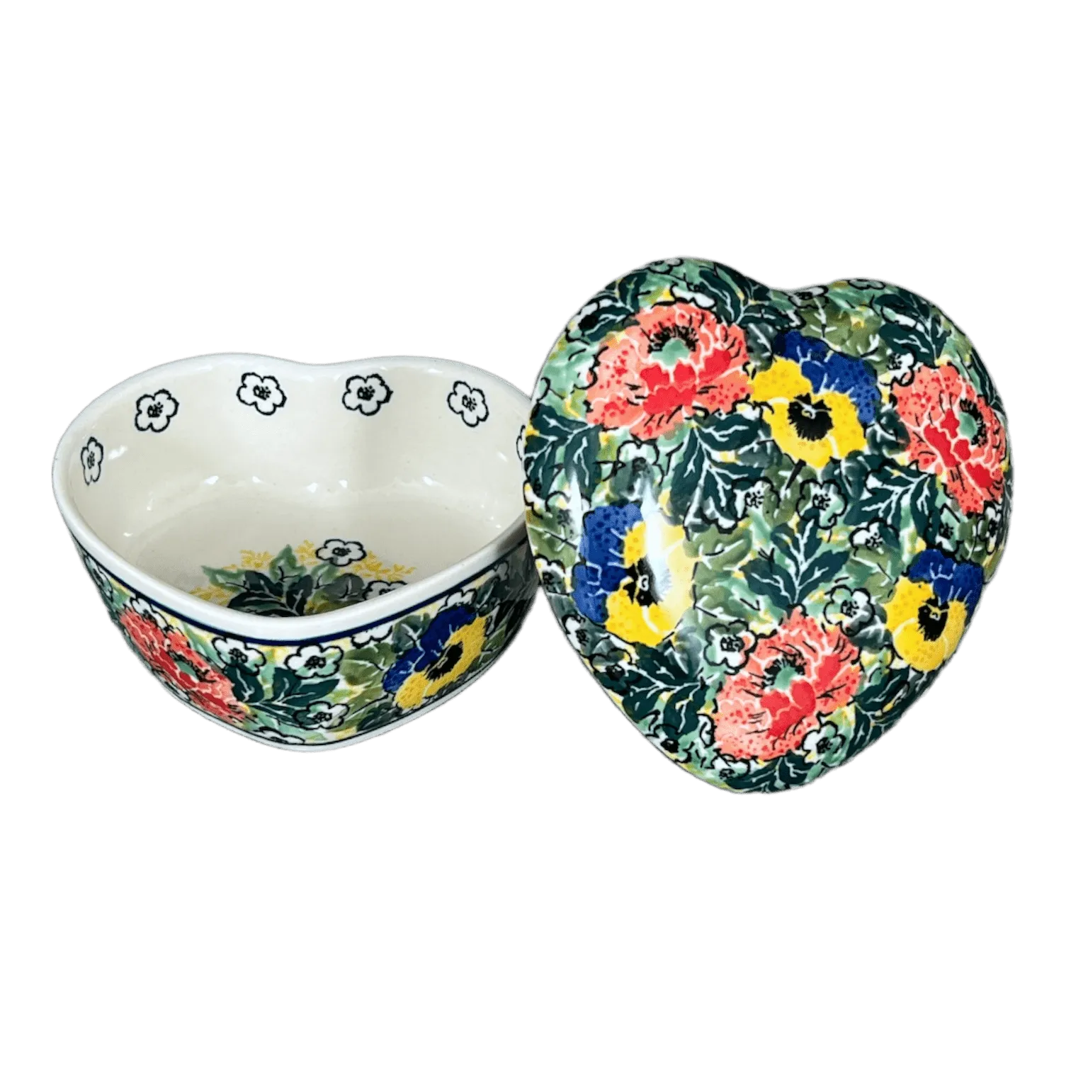 Heart Box, 4.5" in "Tropical Love" by Ceramika Artystyczna | A143-U4705