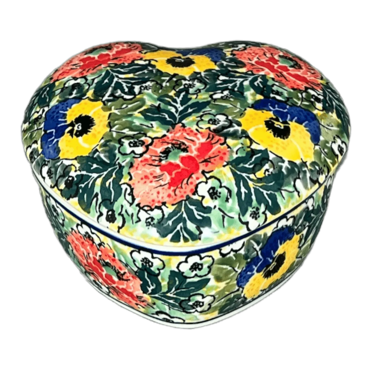 Heart Box, 4.5" in "Tropical Love" by Ceramika Artystyczna | A143-U4705