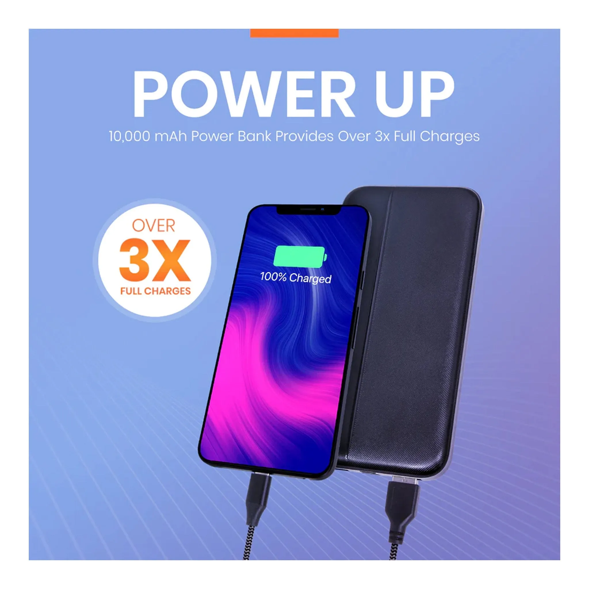 Helix ETHPB10PD 10,000 mAh Power Bank with Dual USB-A Ports