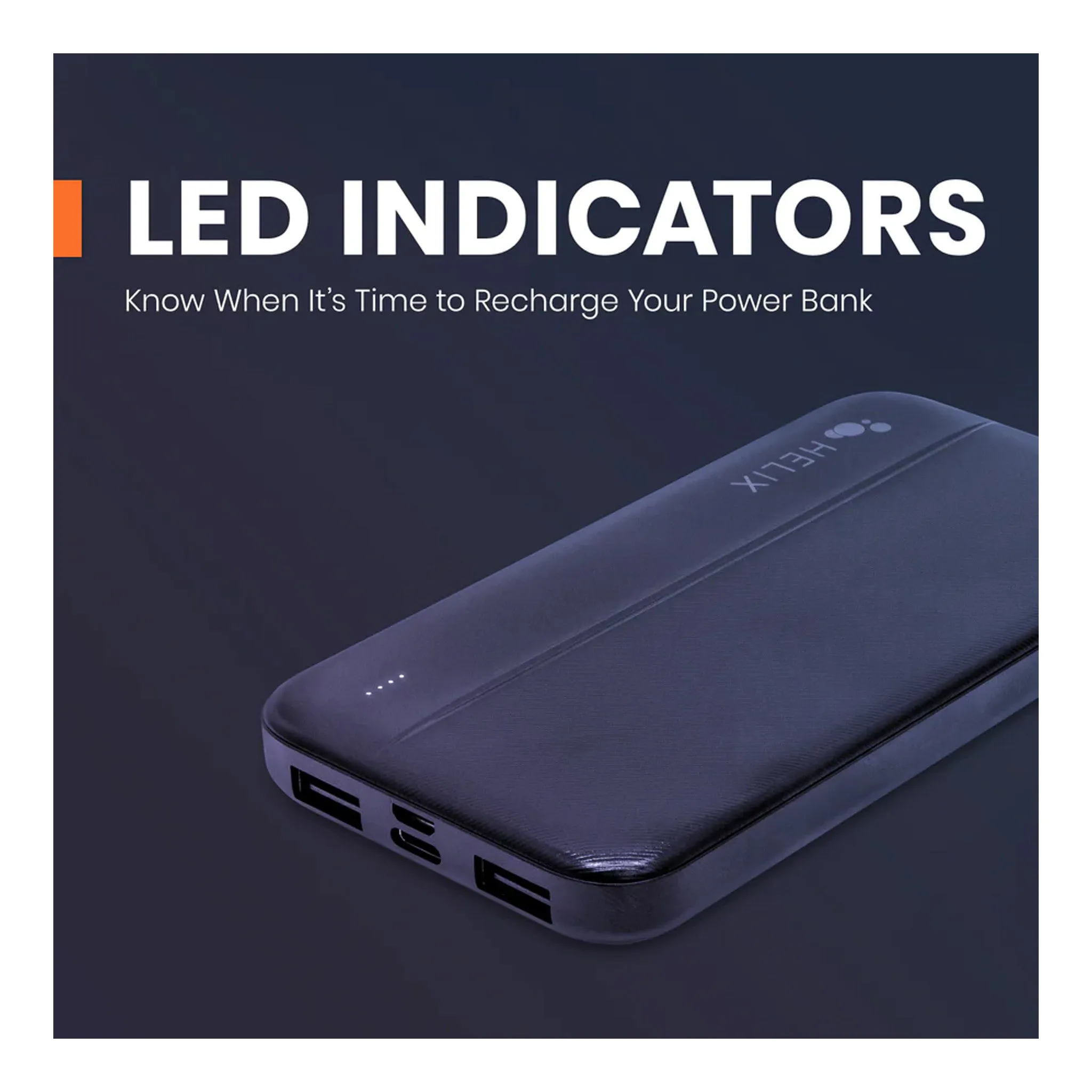 Helix ETHPB10PD 10,000 mAh Power Bank with Dual USB-A Ports