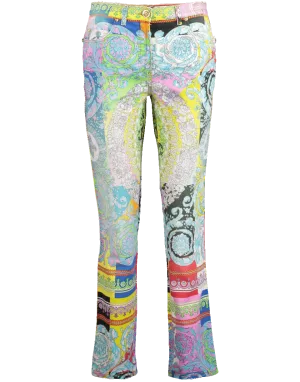 Hi Rise Print Pastel Jeans
