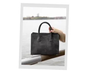 Highline 130 Suede Handbag in Charcoal