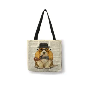 Hound With a Pipe Canvas Tote Bag
