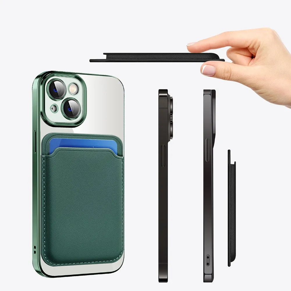 iPhone 12 / iPhone 12 Pro 2in1 MagSafe Hybrid Case TPU Bumper   Leather Wallet Credit Card Holder - Black / Transparent