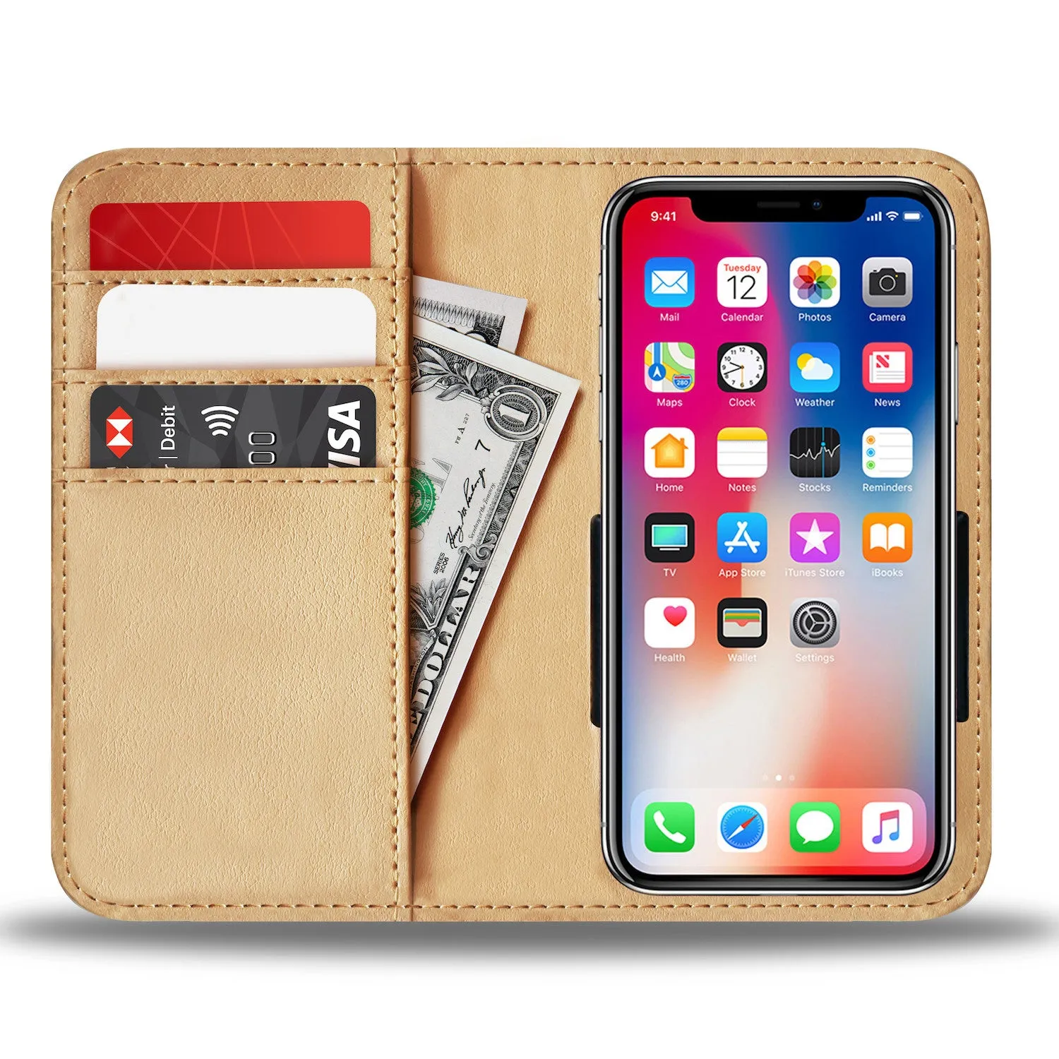Jade Green & Gold Specks Phone Wallet Case