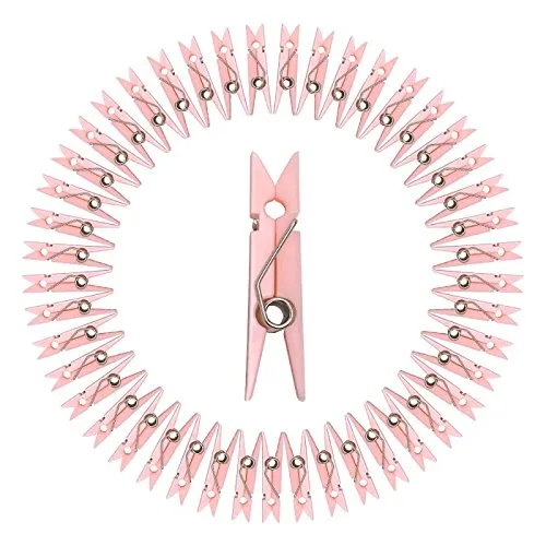 JUXINDA 4cm (1.6) Clothespin Baby/Baby Shower Pin Pink Girl Blue Boy Party Game (48) Pink