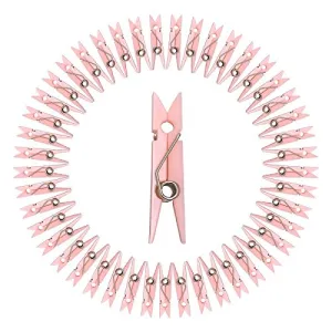 JUXINDA 4cm (1.6) Clothespin Baby/Baby Shower Pin Pink Girl Blue Boy Party Game (48) Pink