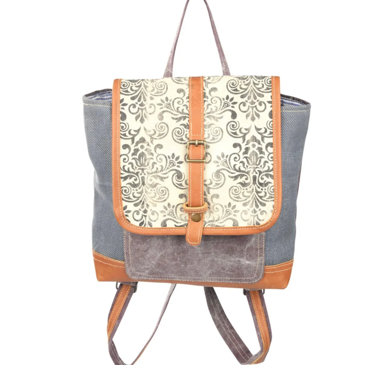 Kingsley Mixed Fabric Backpack