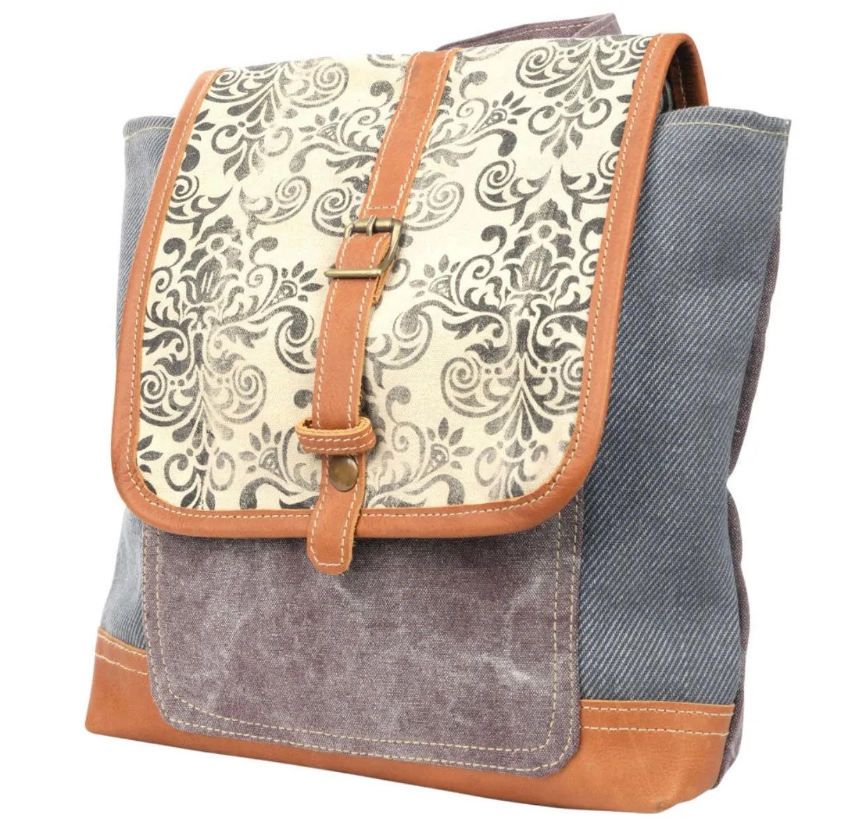 Kingsley Mixed Fabric Backpack