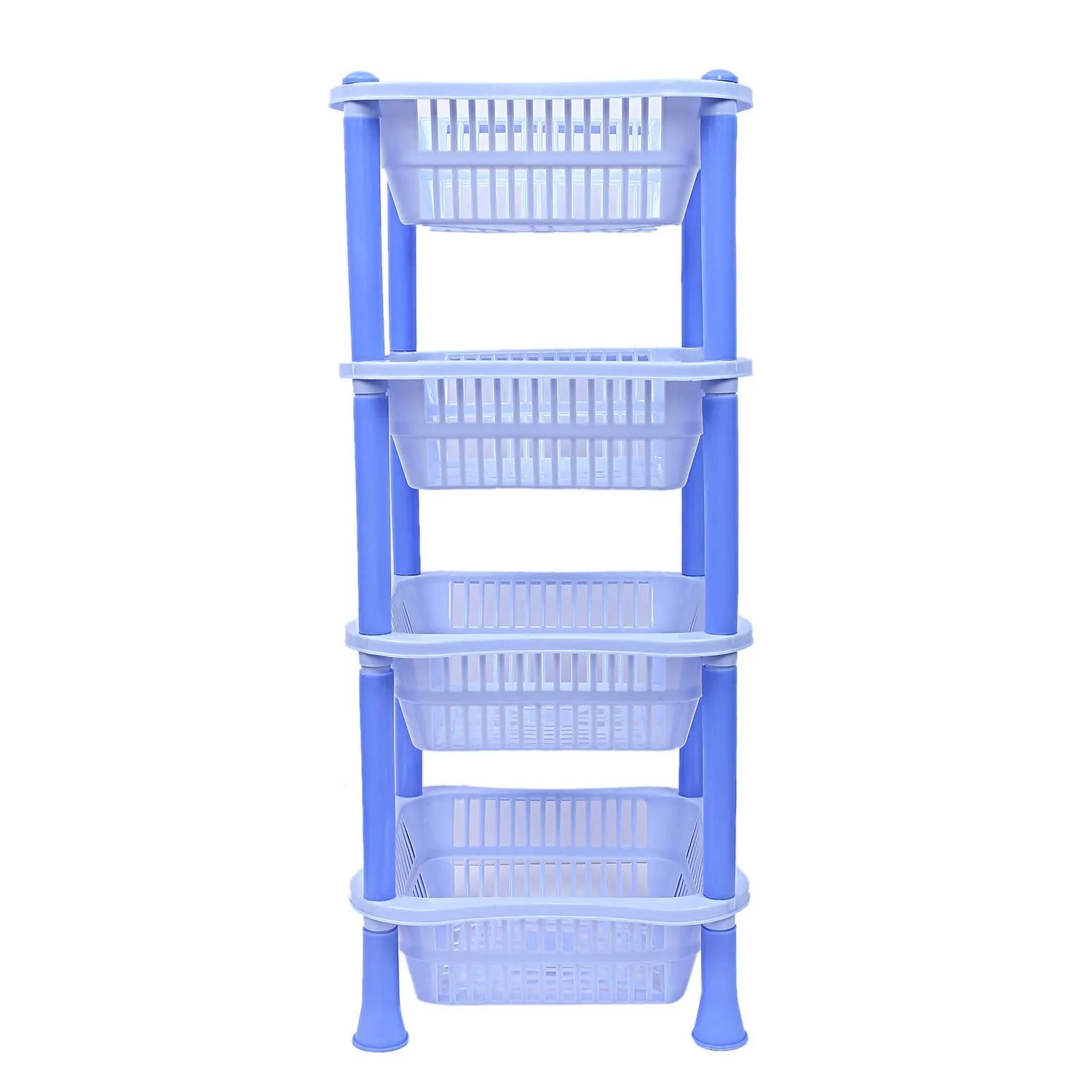 Kuber industries Plastic 4 Layer Multi-Purpose Kitchen Storage Basket Rack (Blue)-CTKTC25267