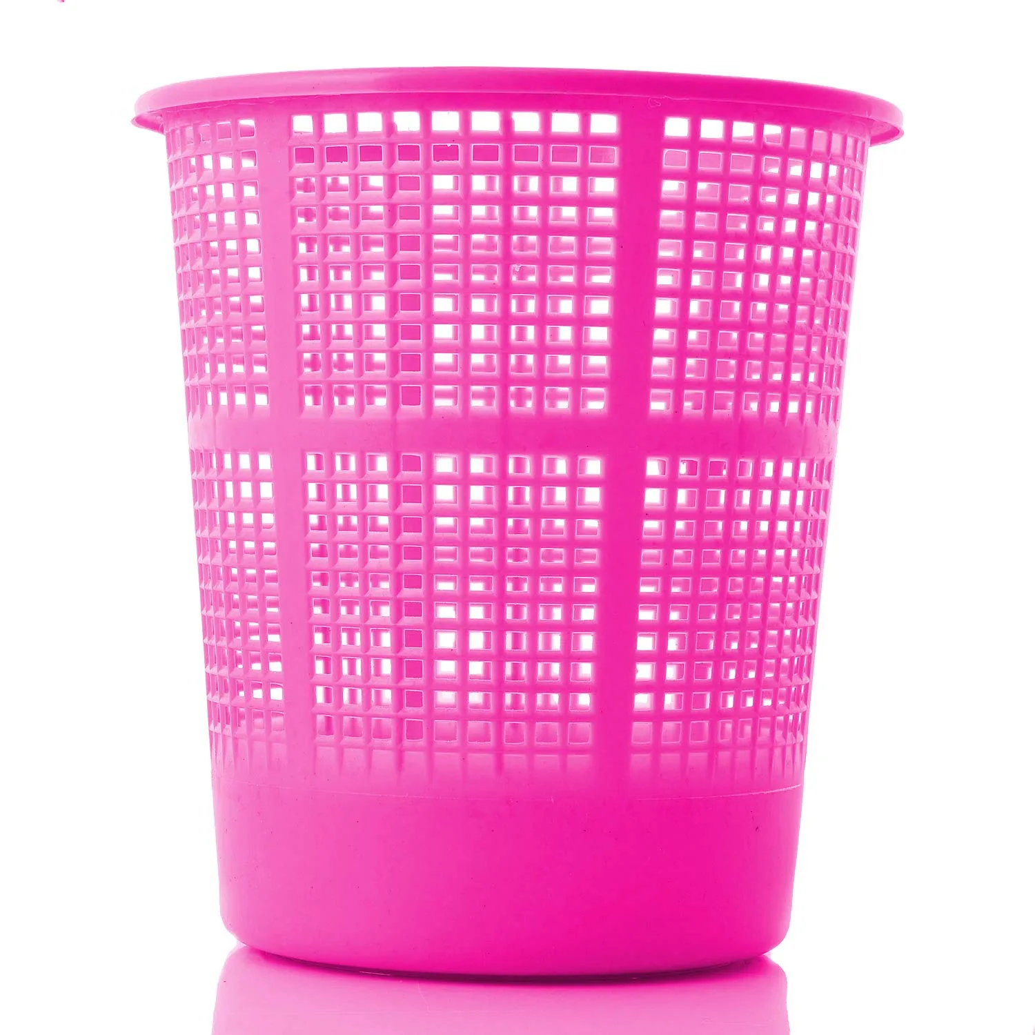 Kuber Industries Plastic 4 Pieces Mesh Dustbin Garbage Bin for Office use, School, Bedroom, Kids Room, Home, Multi Purpose, 5 Liters (Pink)-KUBMART246