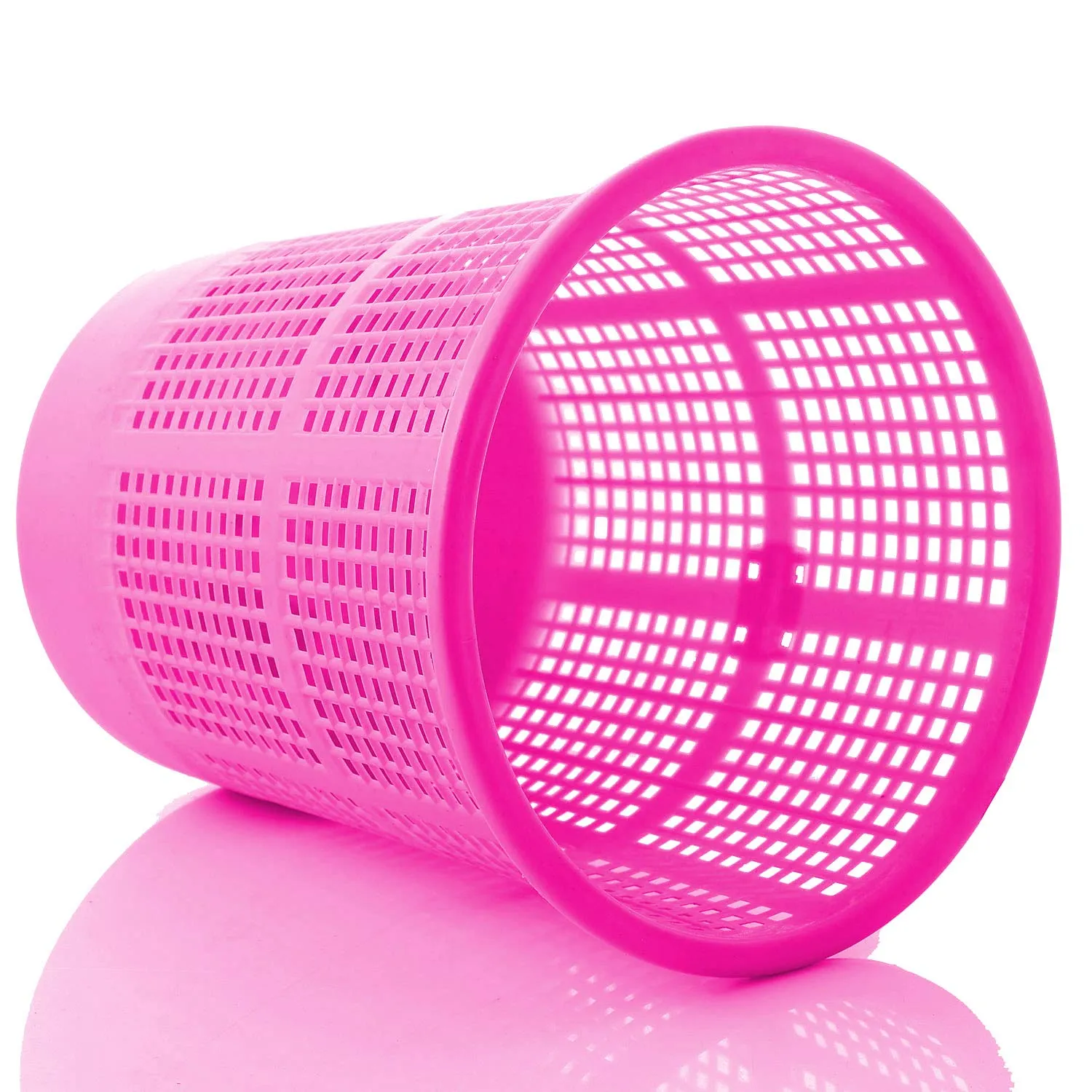 Kuber Industries Plastic 4 Pieces Mesh Dustbin Garbage Bin for Office use, School, Bedroom, Kids Room, Home, Multi Purpose, 5 Liters (Pink)-KUBMART246